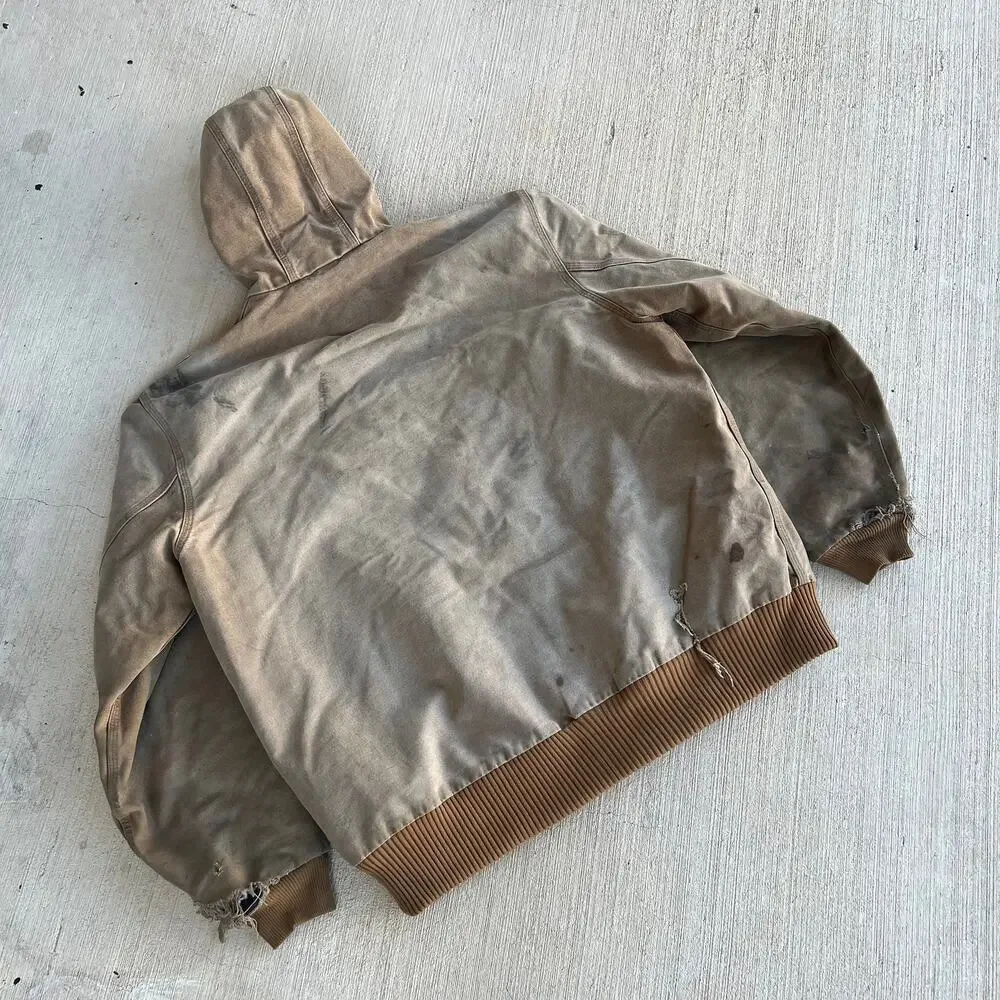 Carhartt J130 brown hooded work wear jacket